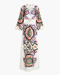 ba&sh Cutout printed satin maxi dress - Multicolor Multicolor