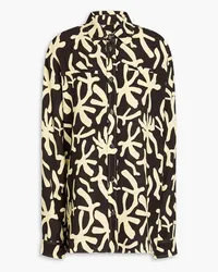 Nanushka Marije oversized printed crepe shirt - Brown Brown