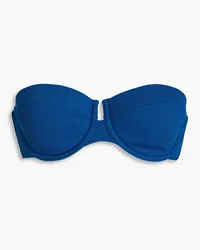 Zimmermann Ribbed underwired bandeau bikini top - Blue Blue