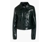 Faux patent-leather jacket - Green