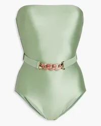 Zimmermann Embellished bandeau swimsuit - Green Green