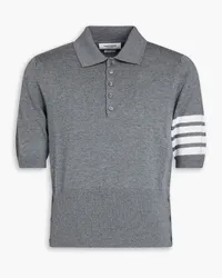 Thom Browne Hector Icon striped intarsia wool polo shirt - Gray Gray