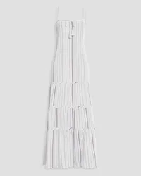 ViX Fran embroidered cotton-voile maxi dress - White White