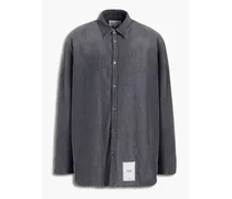 Appliquéd denim shirt - Gray