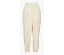 Pleated corduroy tapered pants - Neutral
