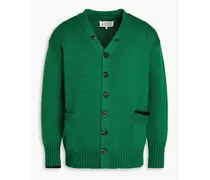 Ribbed wool cardigan - Green