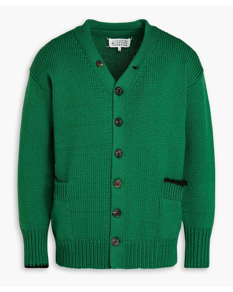 Maison Margiela Ribbed wool cardigan - Green Green