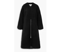 Wool-blend bouclé coat - Black