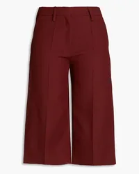 Valentino Garavani Wool and silk-blend crepe shorts - Burgundy Burgundy