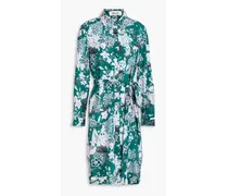 Prita floral-print crepe de chine shirt dress - Blue