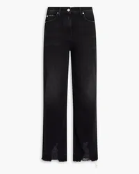 IRO Distressed high-rise straight-leg jeans - Black Black