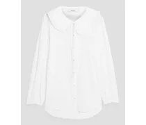 Crinkled cotton-gauze blouse - White