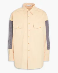 Acne Studios Satin-paneled cotton-twill shirt - Orange Orange