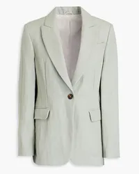 Brunello Cucinelli Bead-embellished canvas blazer - Green Green