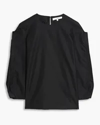 tibi Cotton-poplin top - Black Black