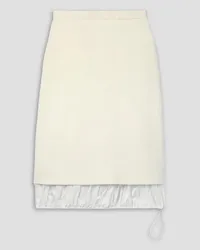 Tory Burch Silk-trimmed wool midi skirt - White White