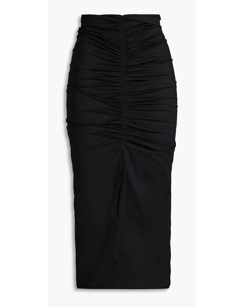 Philosophy Di Lorenzo Serafini Ruched stretch-jersey midi skirt - Black Black