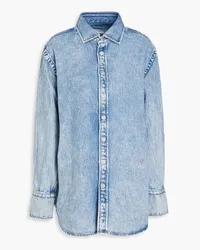 Rag & Bone Embroidered acid-wash denim shirt - Blue Blue