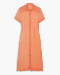 Dries van Noten Silk-crepon midi shirt dress - Orange Orange