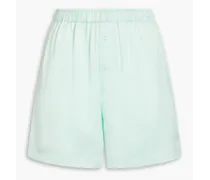Yedi washed silk-satin shorts - Green