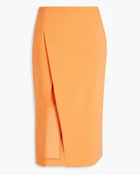 Maje Wrap-effect cotton-blend skirt - Orange Orange