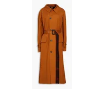 Belted cotton-gabardine trench coat - Brown