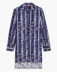 Altuzarra Tie-dyed cotton-blend poplin shirt dress - Blue Blue