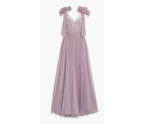 Embellished tulle gown - Purple