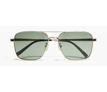 Gold-tone metal aviator-frame sunglasses - Metallic