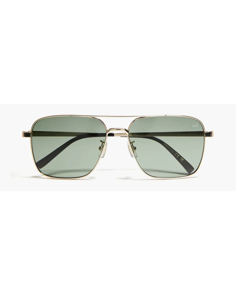 Dunhill Gold-tone metal aviator-frame sunglasses - Metallic Metallic