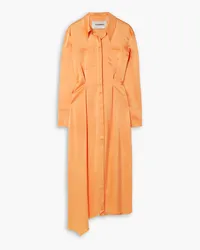 Nanushka Mamo asymmetric satin midi shirt dress - Orange Orange