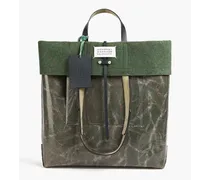 Crinkled PVC and felt tote - Green - OneSize