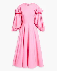 Roksanda Ilincic Enala ruffled cotton-poplin midi dress - Pink Pink