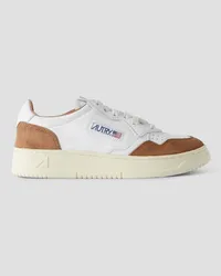 AUTRY Medalist Low suede-trimmed leather sneakers - White White