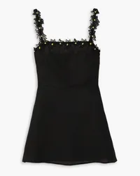 Christopher Kane Specimen lace-appliquéd linen mini dress - Black Black