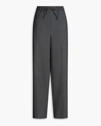 Sandro Wool-blend twill wide-leg pants - Gray Gray