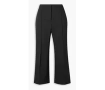 Cotton-piqué straight-leg pants - Black