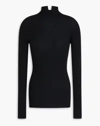 Giorgio Armani Waffle-knit wool and cashmere-blend turtleneck sweater - Black Black