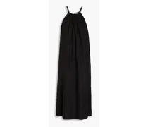 Linen midi dress - Black