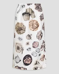 Marni Floral-print silk-twill skirt - White White