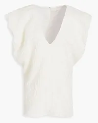 Co Linen-blend jacquard top - White White