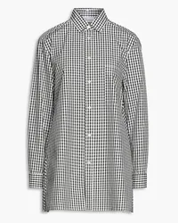 RED Valentino Gingham cotton-blend poplin shirt - Black Black