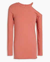 Enza Costa Cutout cotton-blend jersey top - Pink Pink