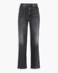 Mother Hustler faded high-rise wide-leg jeans - Black Black