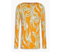 Plissé-crepe blouse - Orange