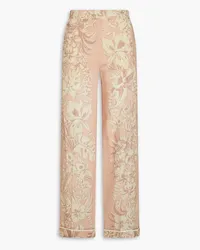 Valentino Garavani Printed wool-crepe straight-leg pants - Neutral Neutral