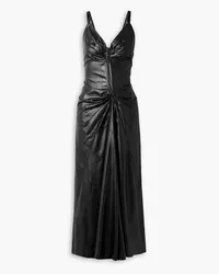 Maison Margiela Ruched moire maxi dress - Black Black