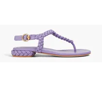 Braided leather sandals - Purple