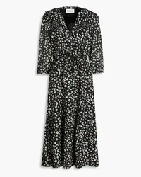 ba&sh Ruffle-trimmed printed cotton-blend midi dress - Black Black