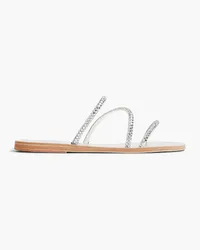 Ancient Greek Sandals Polytimi crystal-embellished metallic leather sandals - Metallic Metallic